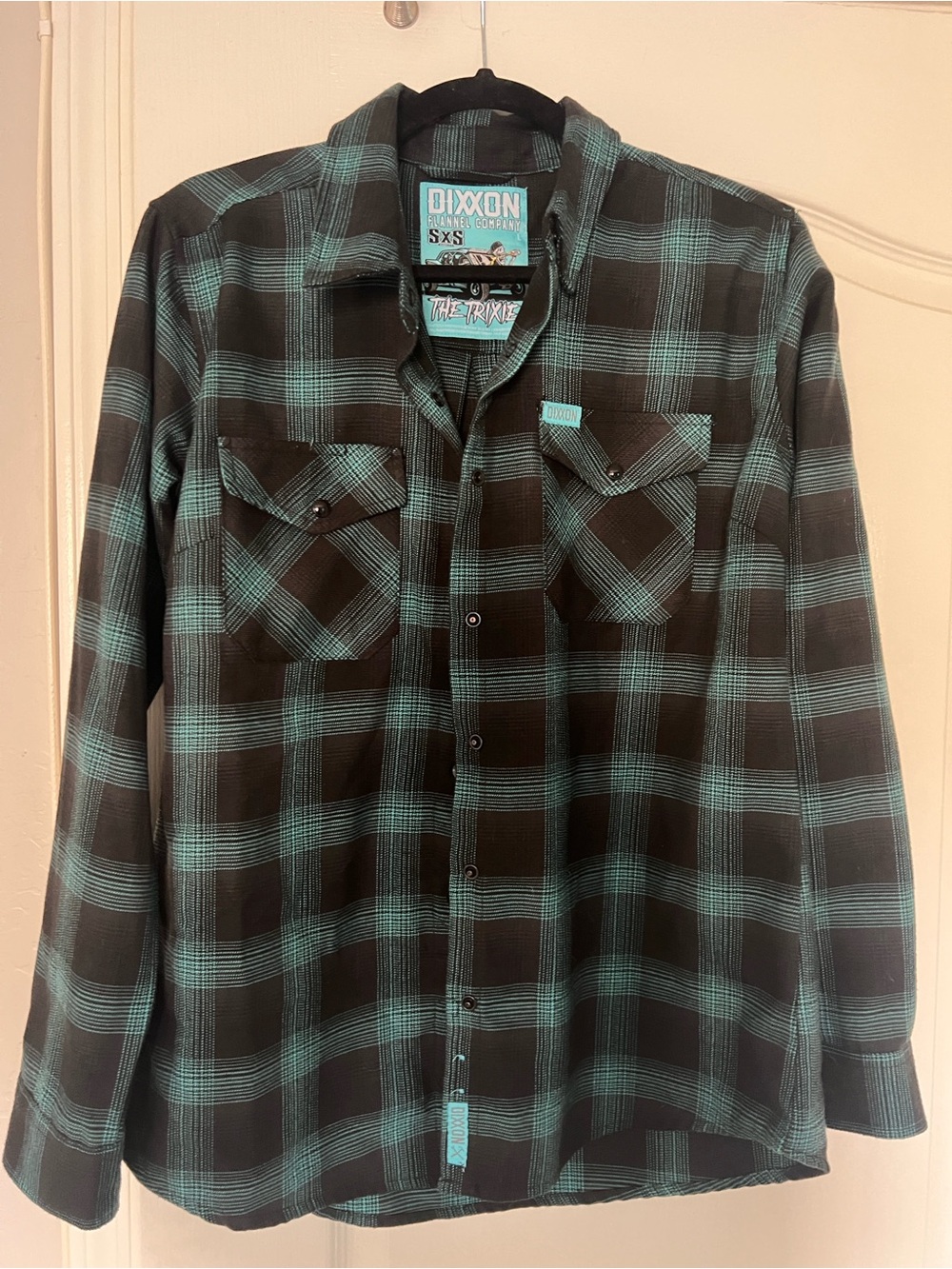 DIXXON Teal & Black Plaid Button-Up Shirt